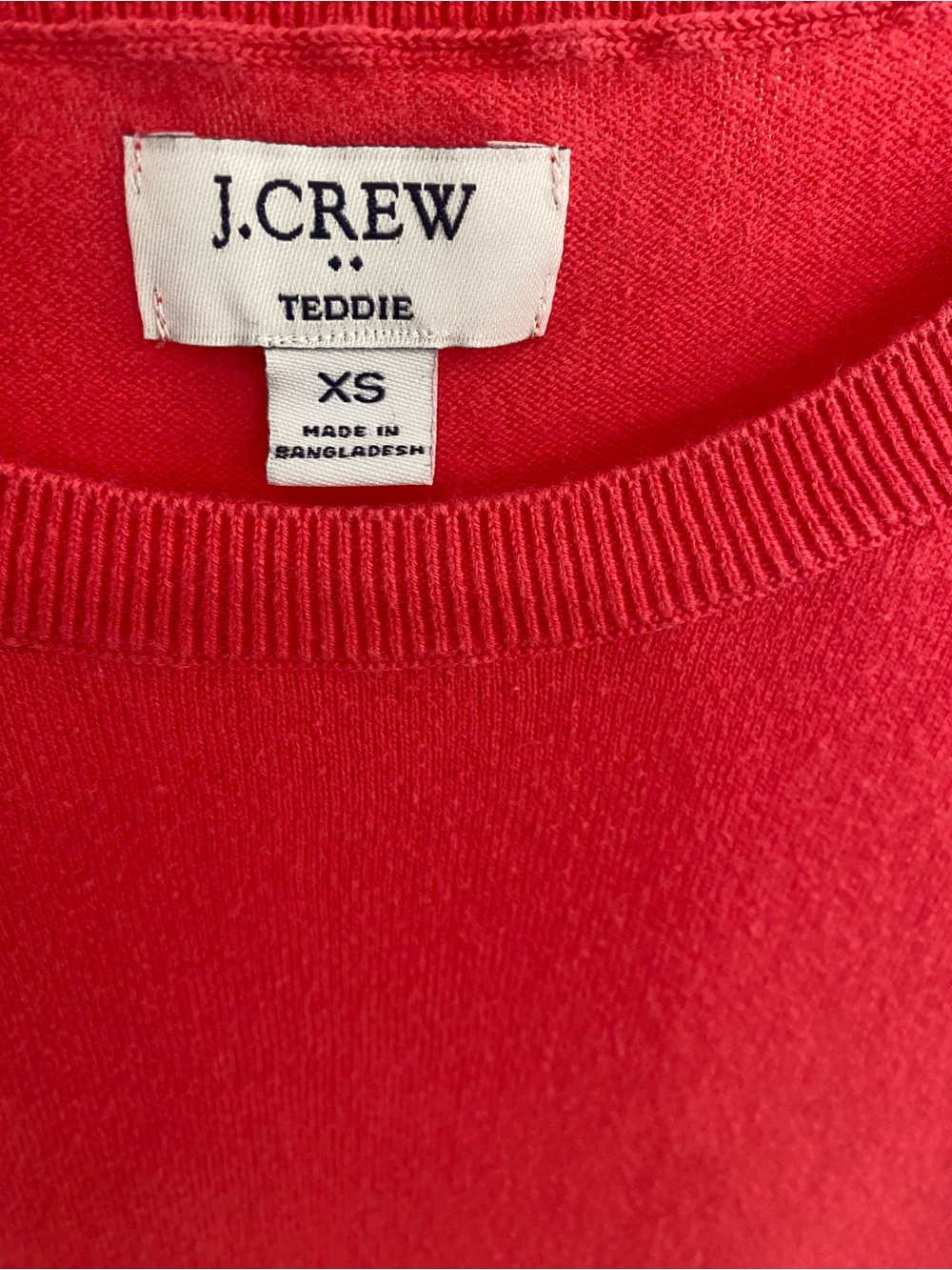 J. Crew Teddie Crewneck Sweater in Bright Red